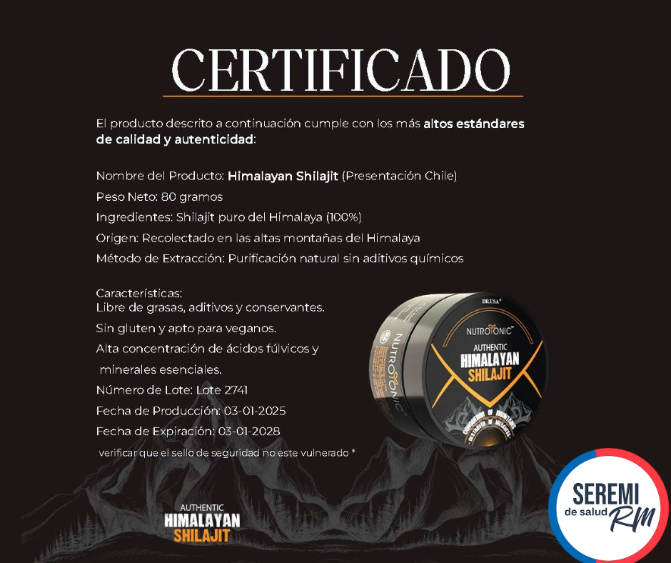 SHILAJIT ORIGINAL HIMALAYA+🔥 OFERTA EXCLUSIVA con ENVIO GRATIS🚚 + 50% DESCUENTO🎁