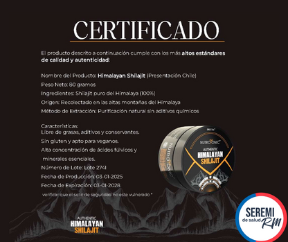 SHILAJIT ORIGINAL HIMALAYA+🔥 OFERTA EXCLUSIVA con ENVIO GRATIS🚚 + 50% DESCUENTO🎁